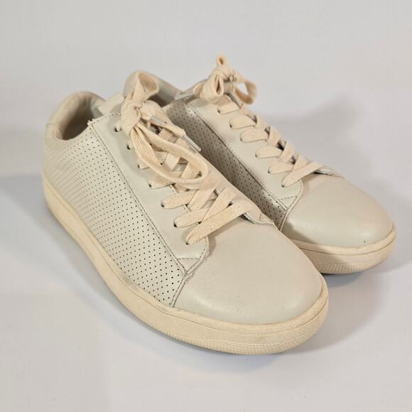 L Steve Madden Dodger Sneaker Women's Cream Beige Size 9 Neutral Vintage Vibe - Picture 2 of 8